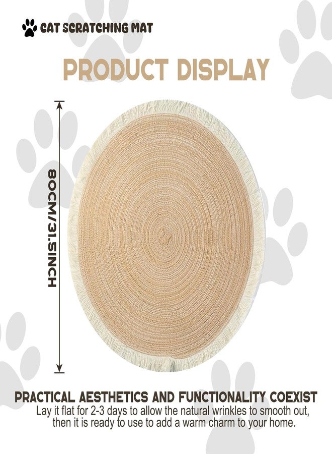 Xanadued Cotton Rope Area Rug for Cats, Cat Scratch Rug, Washable Boho Braided Circle Rug, Soft and Stylish Home Accen for Cat Lovers - Image 2